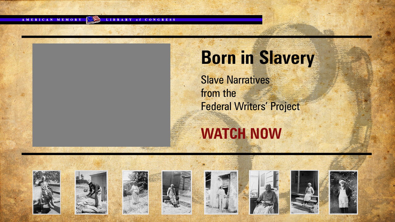 Using the Library of Congress collection of interviews with former slaves, this interactive exploration used re-enacted voice-overs and images from the collection to tell individual slave stories captured by a special federal project in the early 20th century.